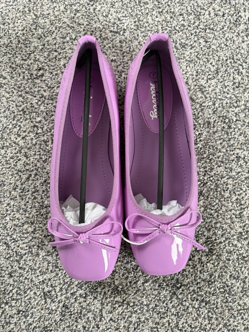 Unique Vintage Patent Leather Lilac Flats 1960s NIB 7 Pastel Purple Soft Girl